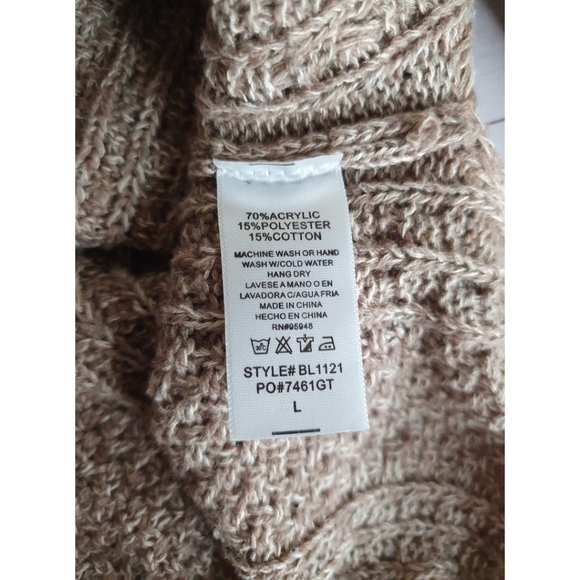 CozyCasual Chunky Knit off-the-shoulder Sweater, Women's Large - Picture 7 of 11